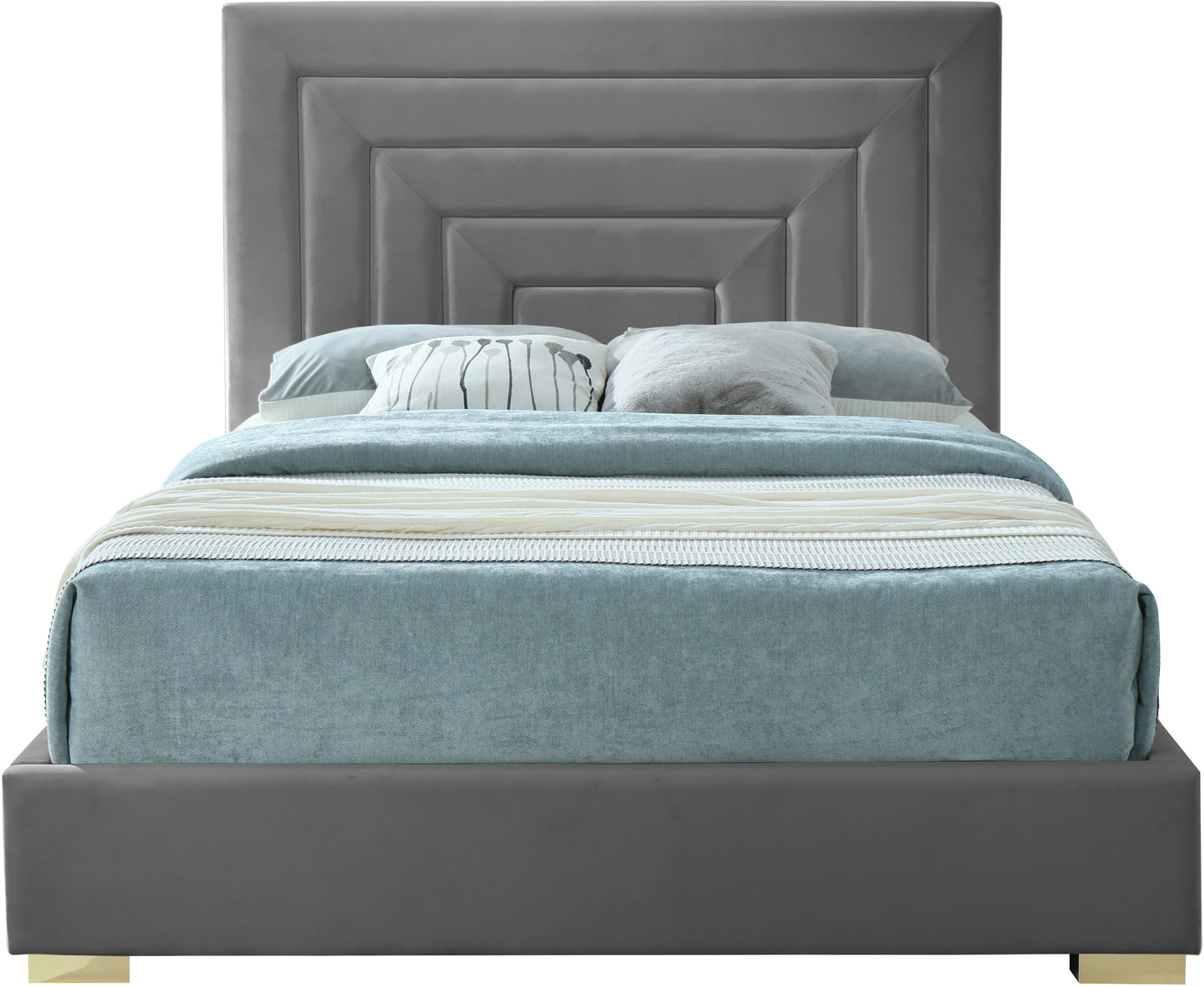 isla grey velvet king bed k