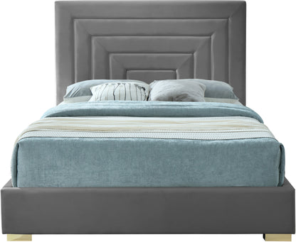 Isla Grey Velvet King Bed K