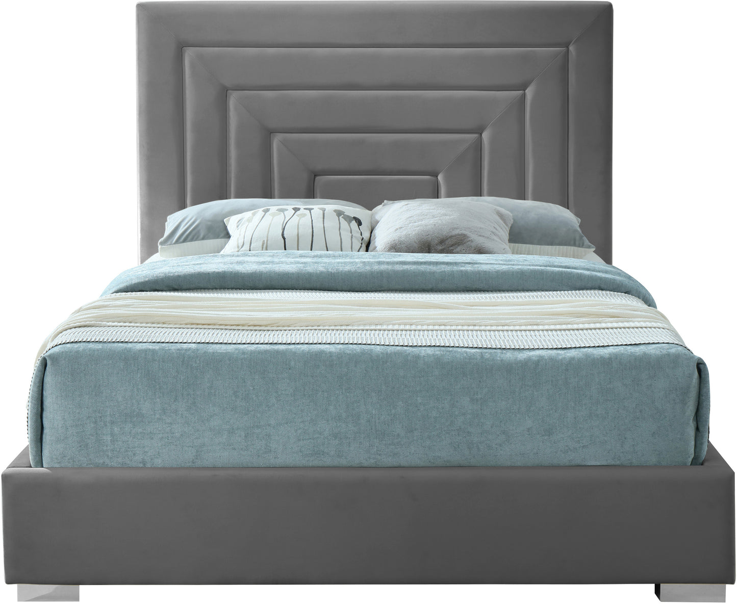 isla grey velvet king bed k