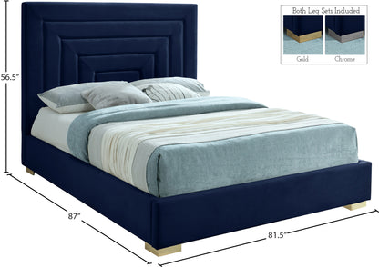 Isla Navy Velvet King Bed K