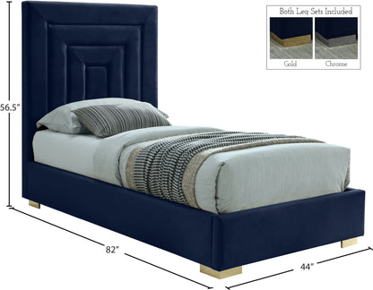 Isla Navy Velvet Twin Bed T