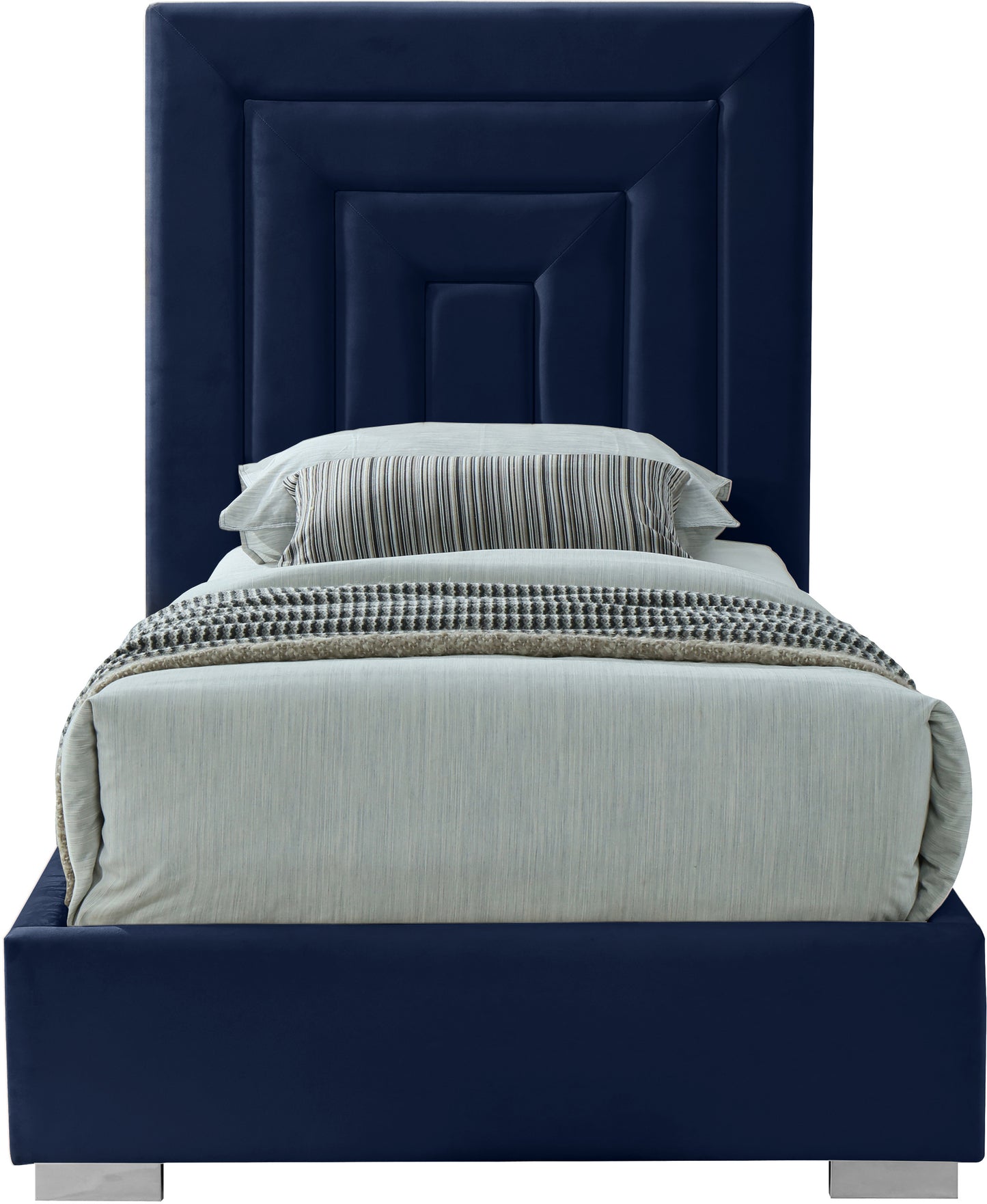 isla navy velvet twin bed t