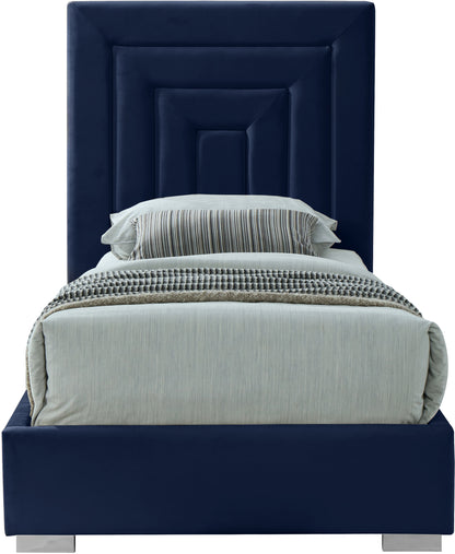 Isla Navy Velvet Twin Bed T