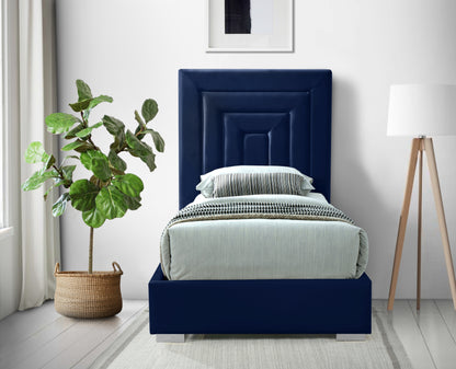 Isla Navy Velvet Twin Bed T