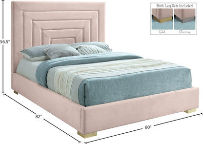 Isla Pink Velvet Full Bed F