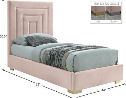 Isla Pink Velvet Twin Bed T