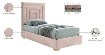 Isla Pink Velvet Twin Bed T