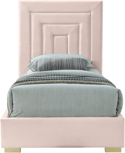 Isla Pink Velvet Twin Bed T