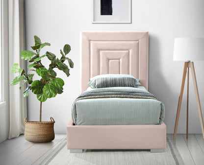 Isla Pink Velvet Twin Bed T