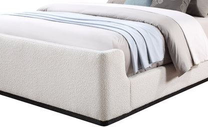 Teddy Cream Boucle Fabric Full Bed (3 Boxes) F