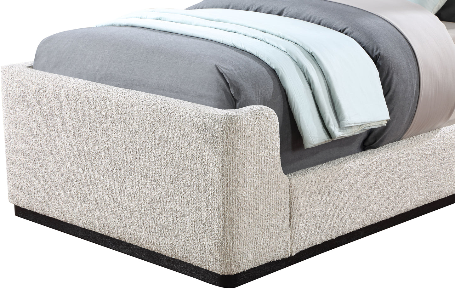 teddy cream boucle fabric twin bed (3 boxes) t