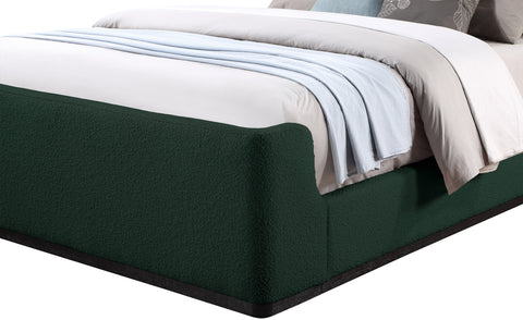 Teddy Green Boucle Fabric Full Bed (3 Boxes) F