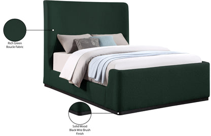 Teddy Green Boucle Fabric King Bed (3 Boxes) K