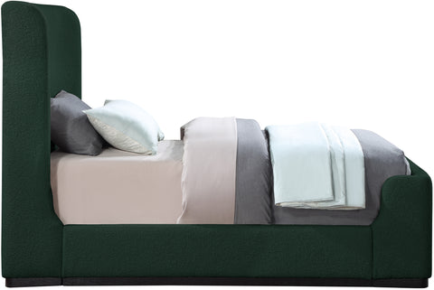 Teddy Green Boucle Fabric Twin Bed (3 Boxes) T