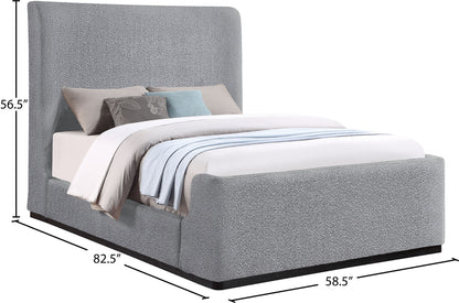 Teddy Grey Boucle Fabric King Bed (3 Boxes) K