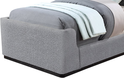Teddy Grey Boucle Fabric Twin Bed (3 Boxes) T