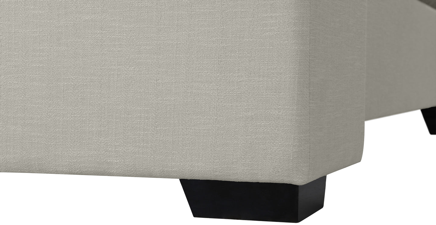 ghost beige linen textured fabric full bed (3 boxes) f