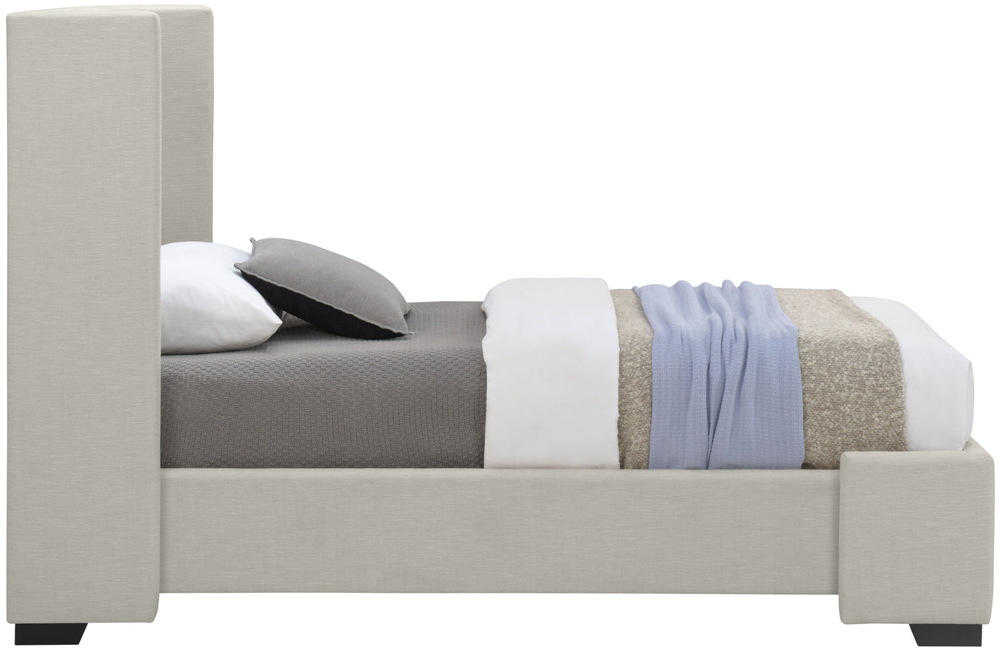ghost beige linen textured fabric twin bed (3 boxes) t