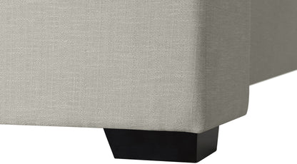 Ghost Beige Linen Textured Fabric Twin Bed (3 Boxes) T