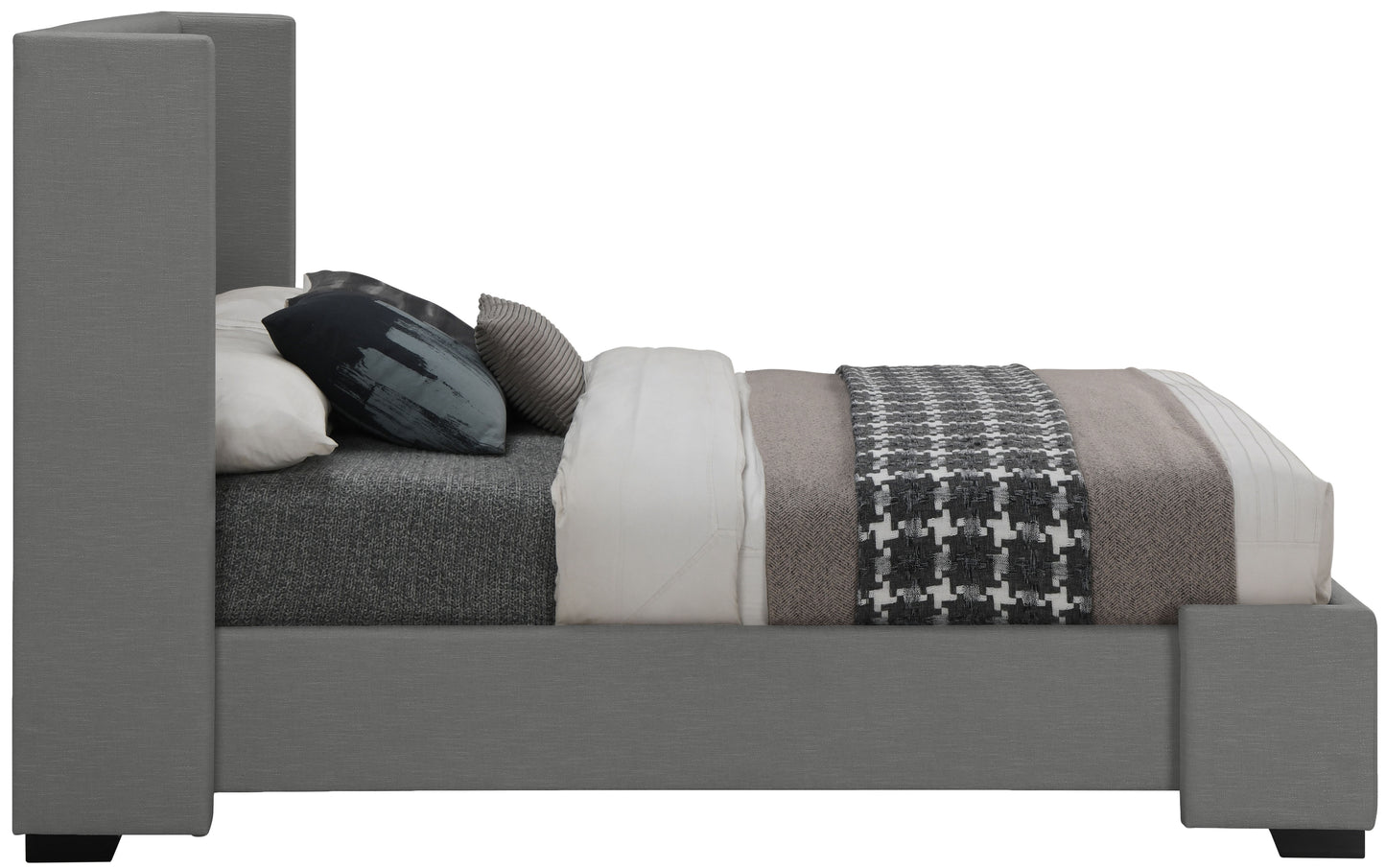 ghost grey linen textured fabric full bed (3 boxes) f