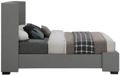 Ghost Grey Linen Textured Fabric Full Bed (3 Boxes) F