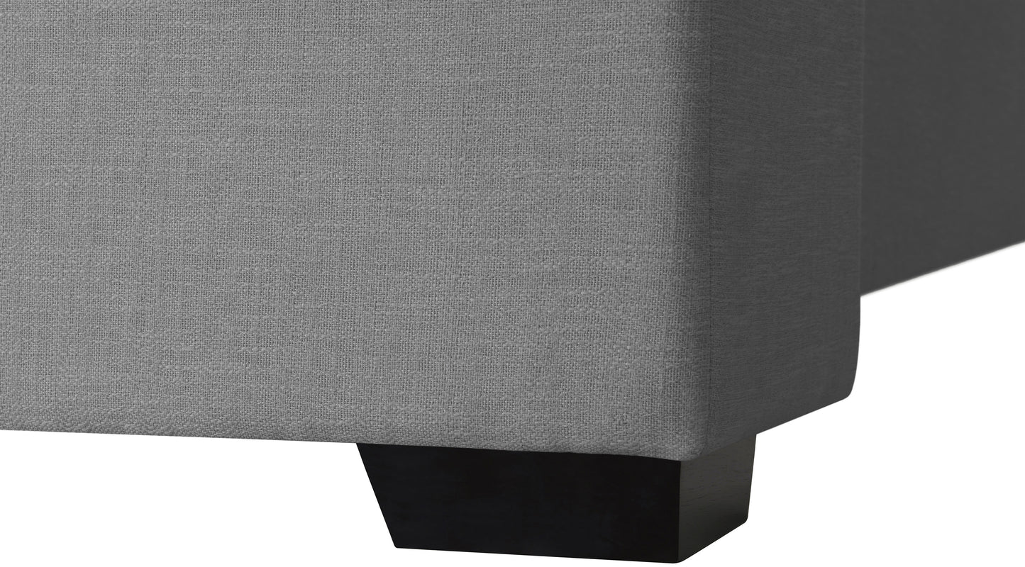 ghost grey linen textured fabric twin bed (3 boxes) t