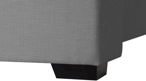 Ghost Grey Linen Textured Fabric Twin Bed (3 Boxes) T