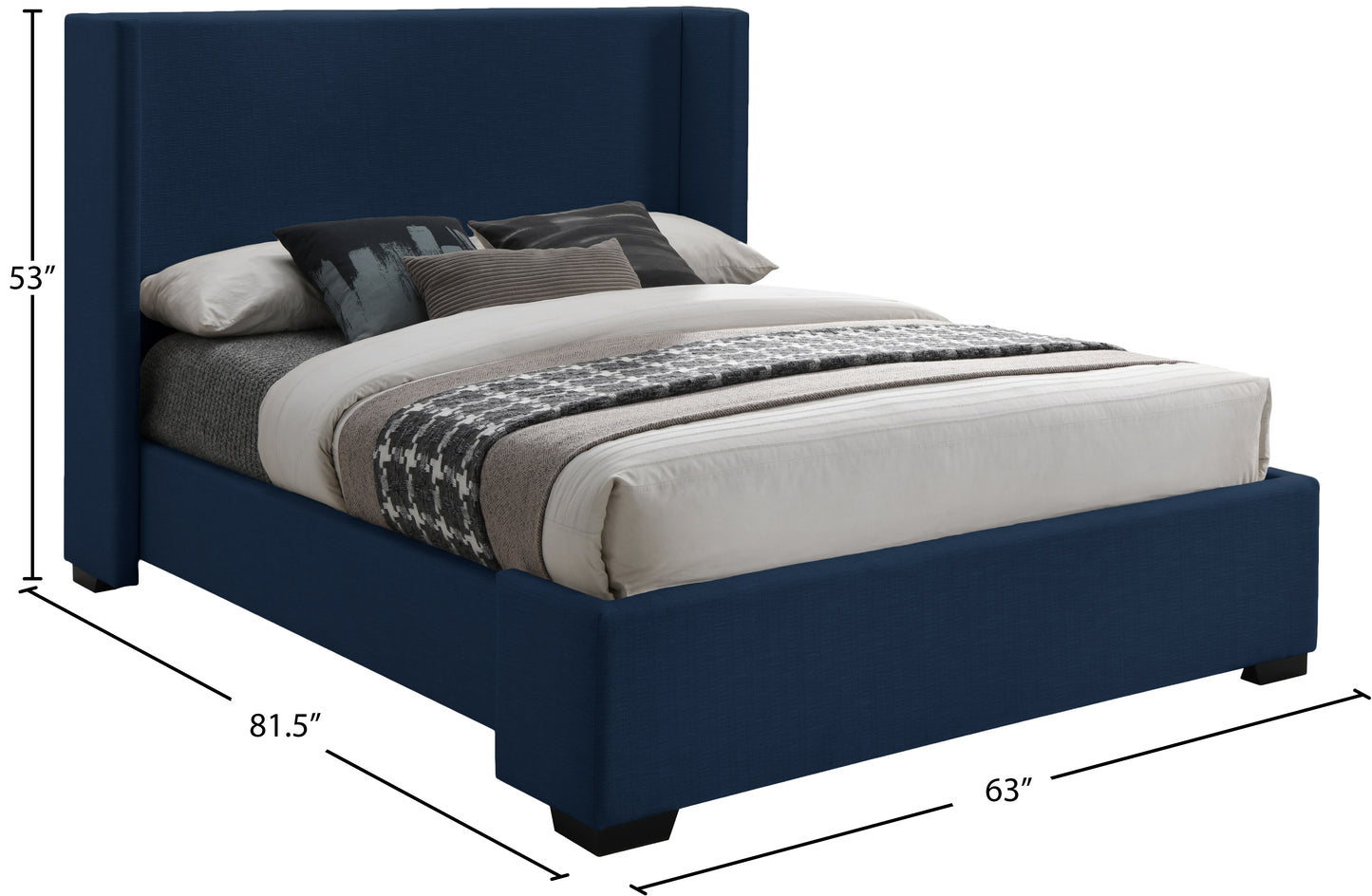 ghost navy linen textured fabric full bed (3 boxes) f