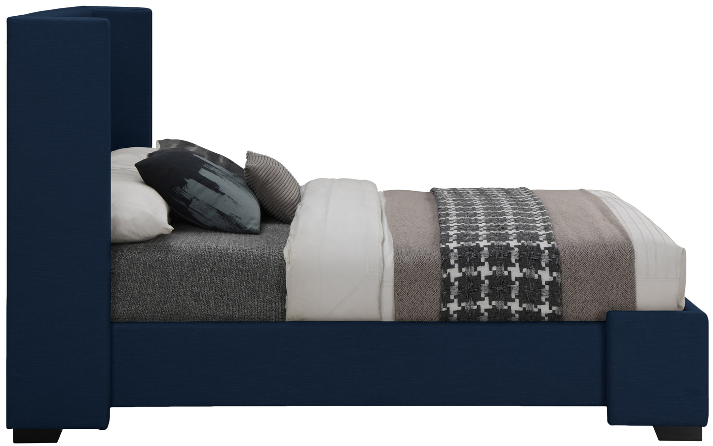 ghost navy linen textured fabric full bed (3 boxes) f