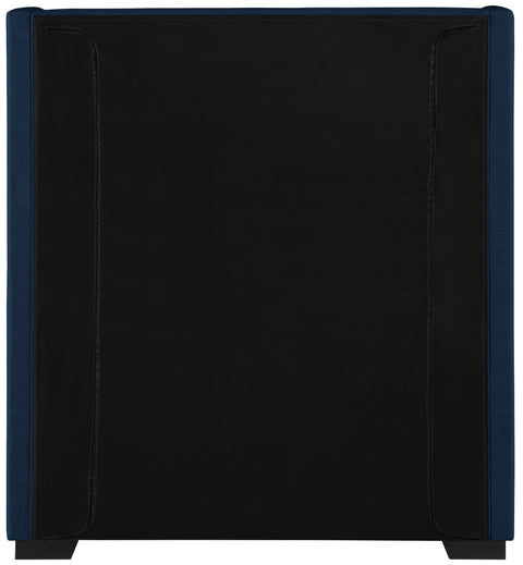 Ghost Navy Linen Textured Fabric Twin Bed (3 Boxes) T