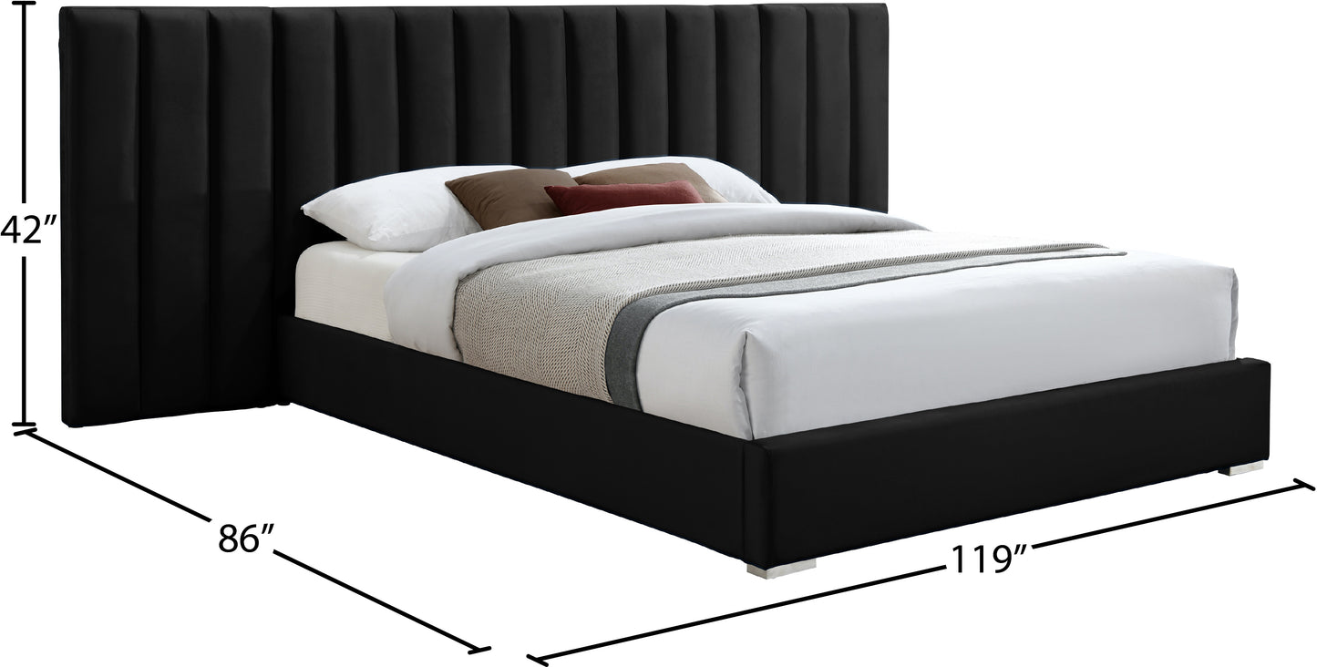 joy black velvet king bed k