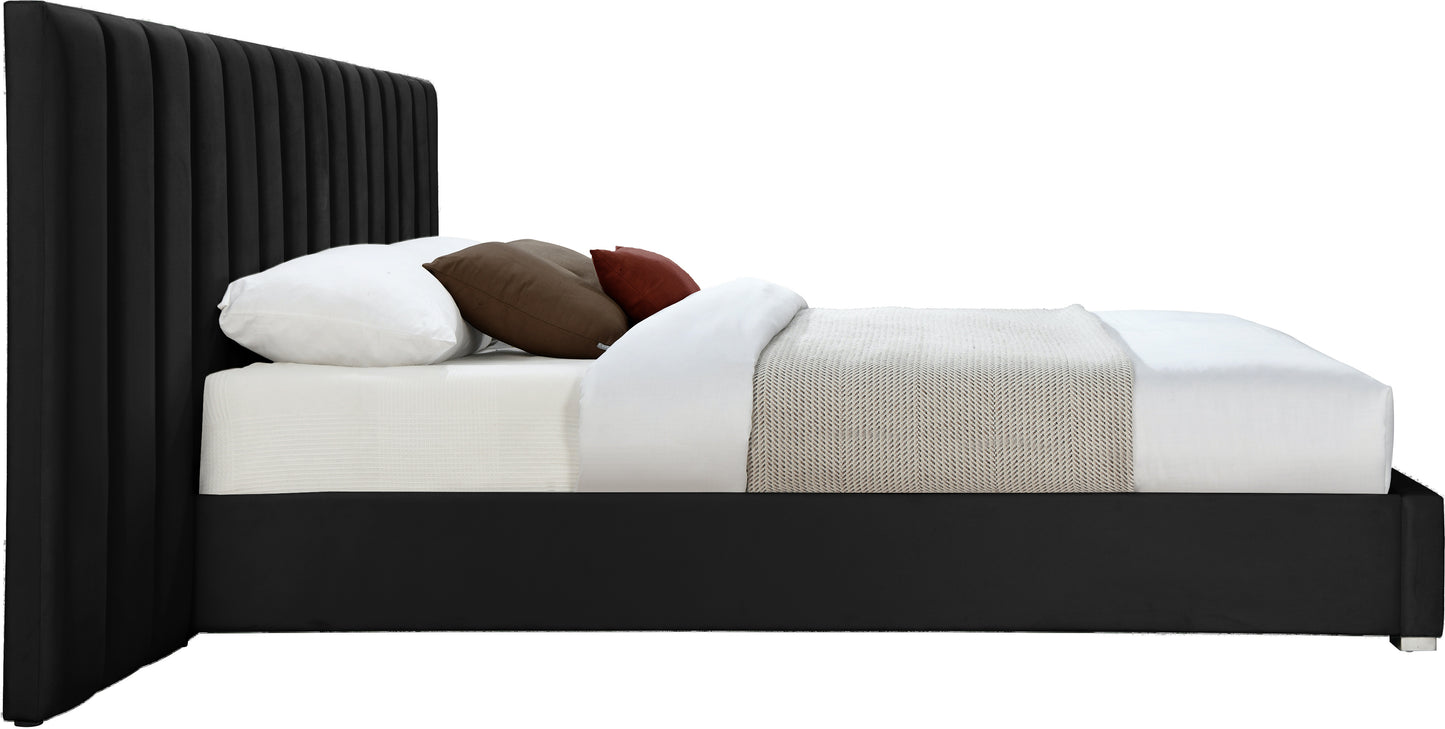 joy black velvet king bed k