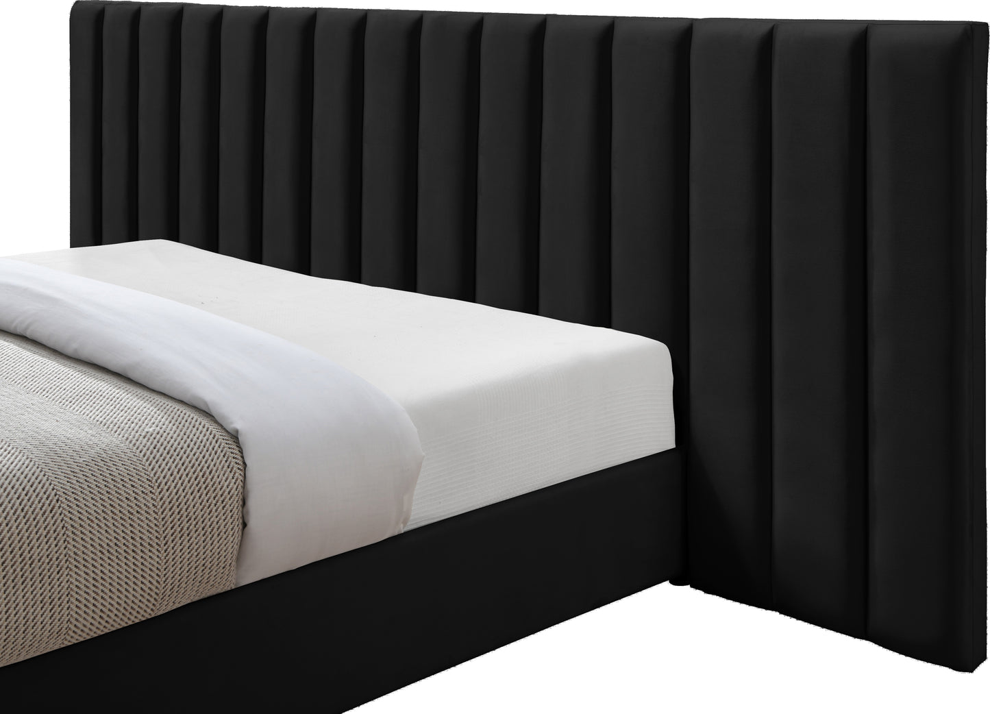 joy black velvet king bed k