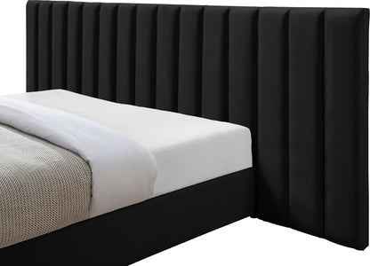 Joy Black Velvet King Bed K