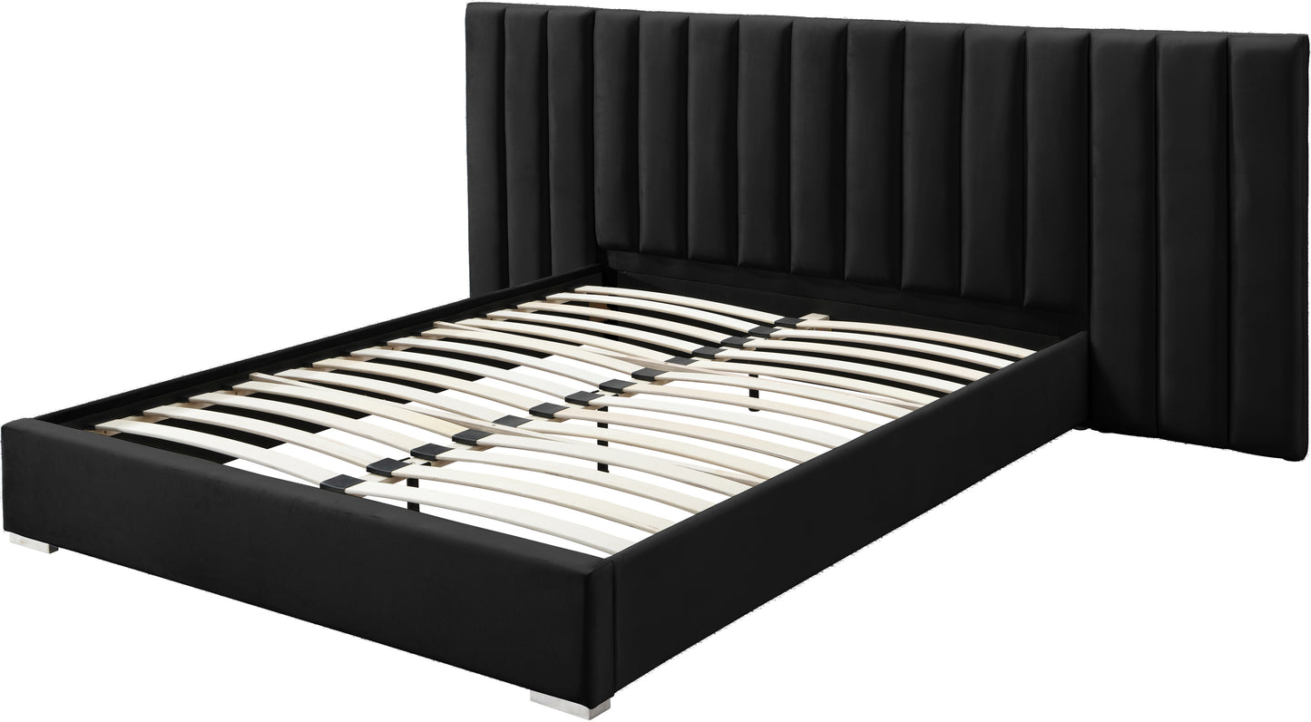 joy black velvet king bed k