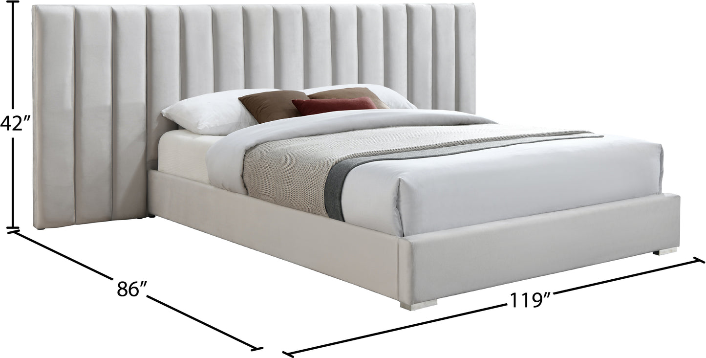 joy cream velvet king bed k