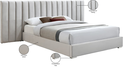 Joy Cream Velvet King Bed K