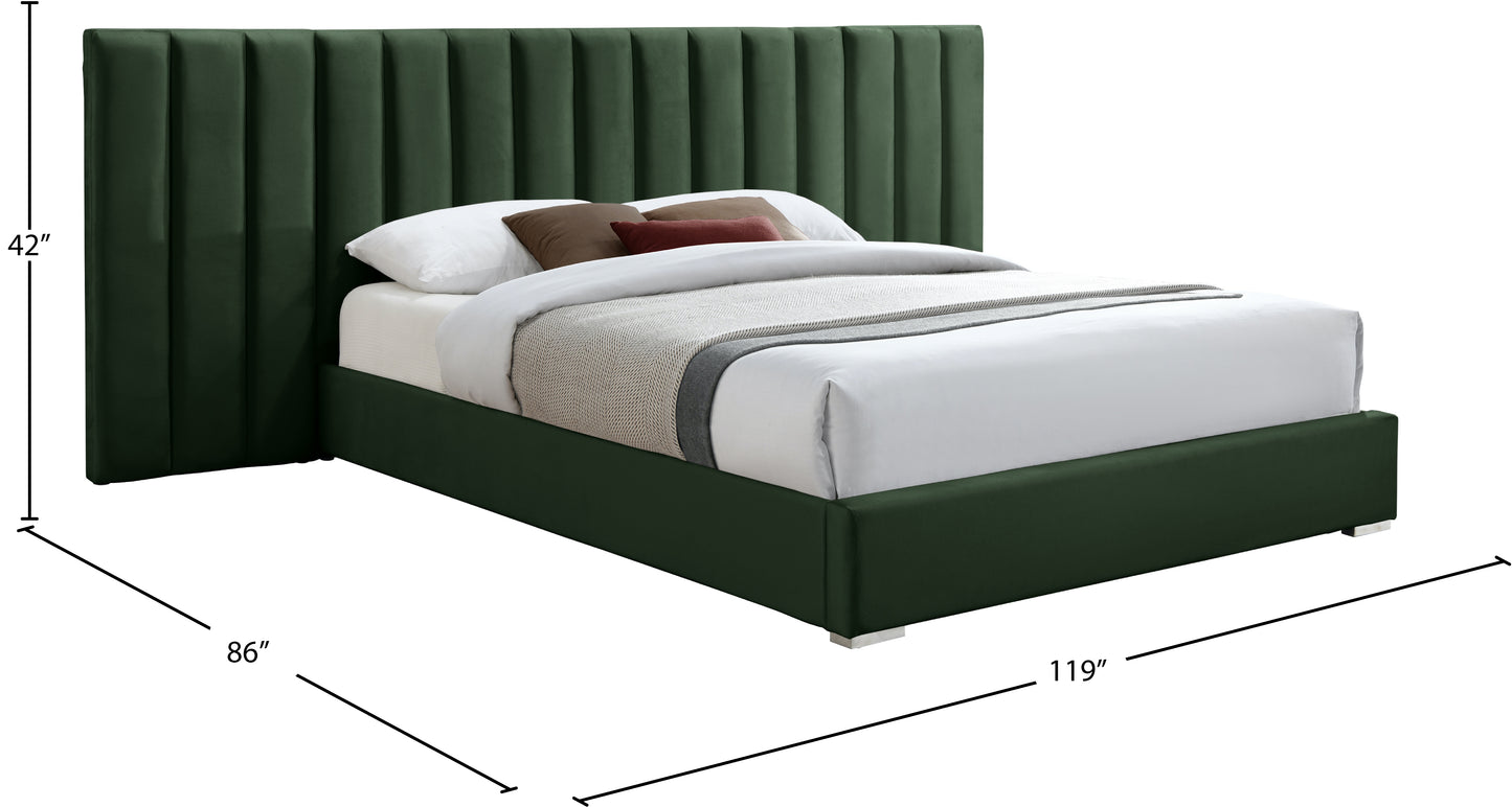 joy green velvet king bed k