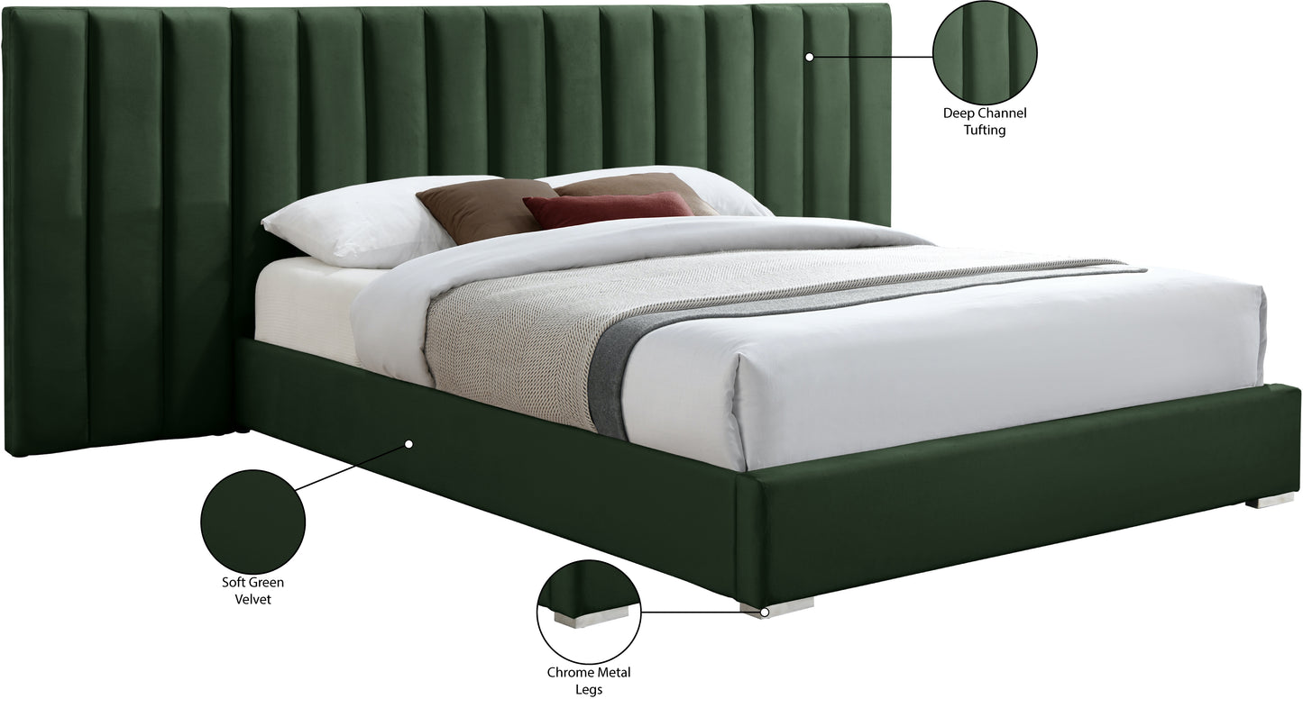 joy green velvet king bed k