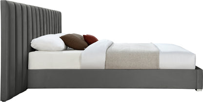 Joy Grey Velvet King Bed K