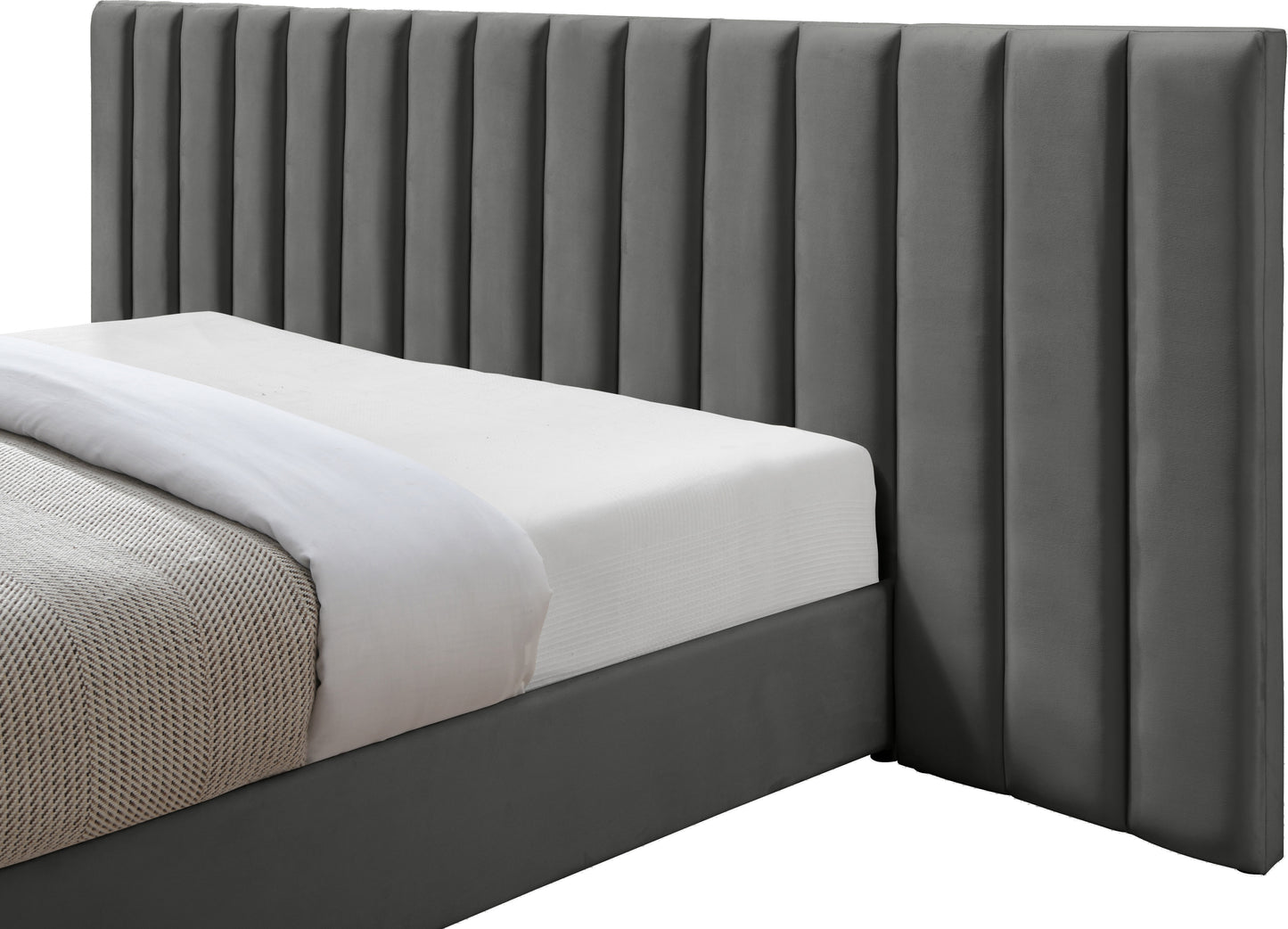 joy grey velvet king bed k