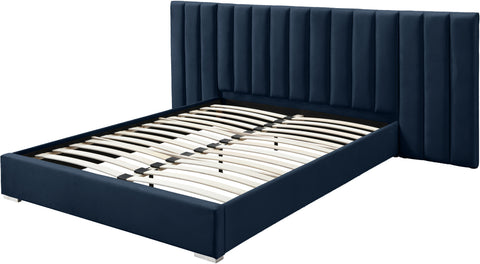 Joy Navy Velvet Queen Bed Q