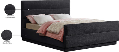 Nixon Black Chenille Fabric Full Bed (3 Boxes) F