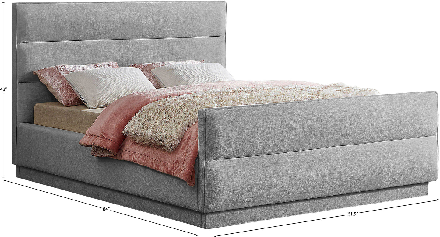 nixon grey chenille fabric full bed (3 boxes) f