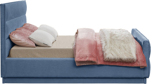 Nixon Light Blue Chenille Fabric Queen Bed (3 Boxes) Q