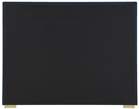 Heart Navy Linen Textured Fabric King Bed K