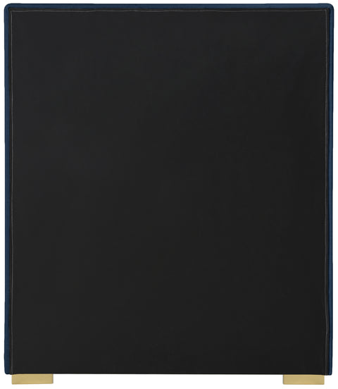 Heart Navy Linen Textured Fabric Twin Bed T