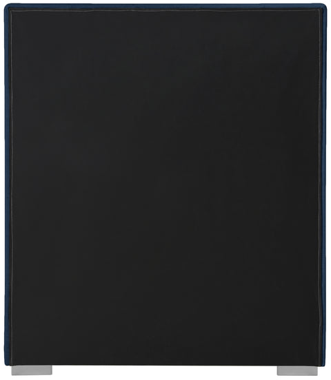 Heart Navy Linen Textured Fabric Twin Bed T