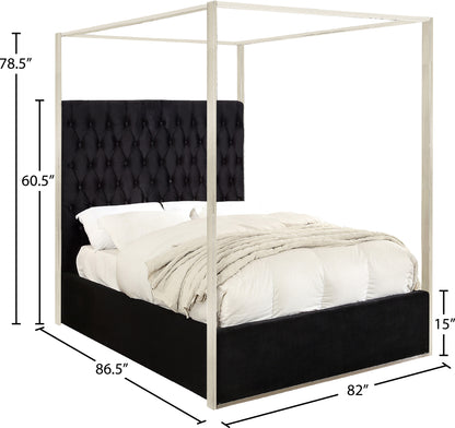 Quinn Black Velvet King Bed K