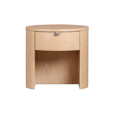 Giselle Navarre 19" Wood Round Nightstand With Drawer - image 1